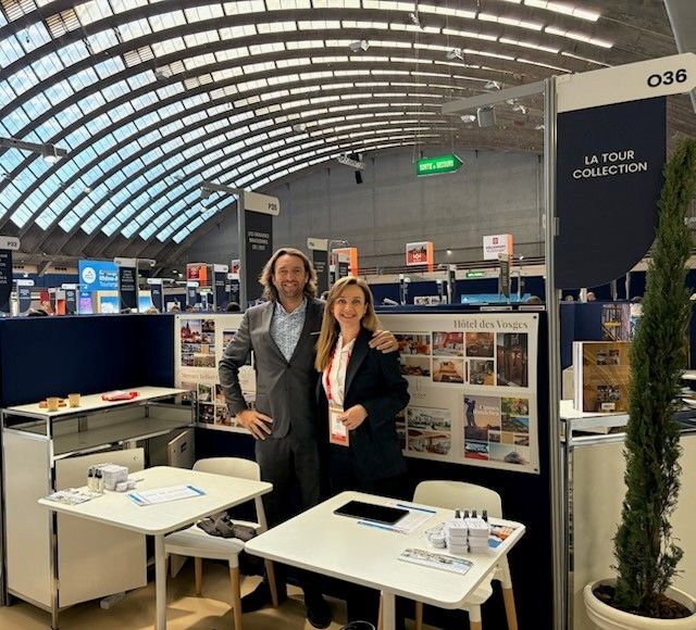 Yana Hayart et Julien Kesser représentant La Tour Collection au salon Rendez-vous en France à Nice.